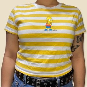The Simpson: Yellow and White Cropped T-Shirt